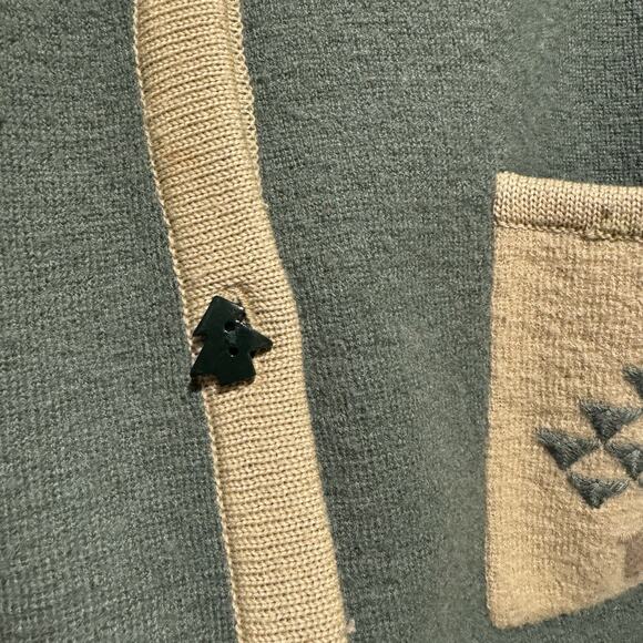 Woolrich Christmas Tree Wool Button Up Sweater Vest Sage Green Size XL - Picture 3 of 8